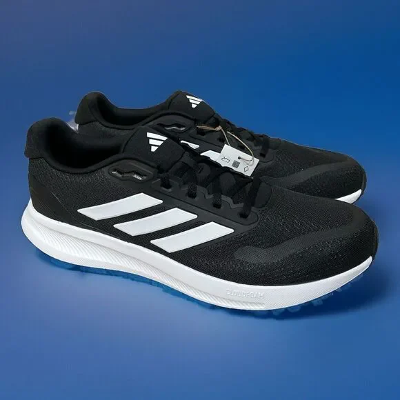 Adidas RUNFALCON 5 CLOUDFOAM Running Sneakers Shoes Black White Mens Size 12 New